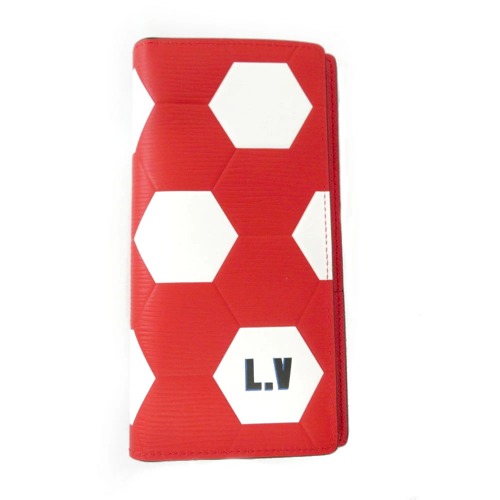 Louis Vuitton Portefeuille Brazza Epi Leather World Cup Limited Wallet Red